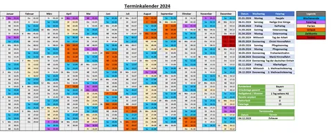 Excel Terminkalender Übersicht