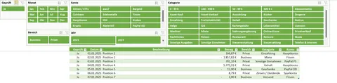 Excel Haushaltsbuch Transaktionen mit Hilfe einer intelligenten Tabelle