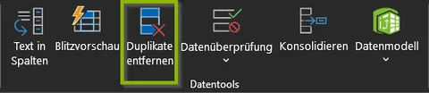 Excel | Datentools | Duplikate entfernen