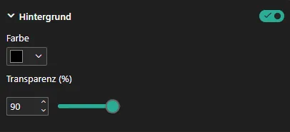 Power BI Menü Datenbeschriftungen - Menü Hintergrund
