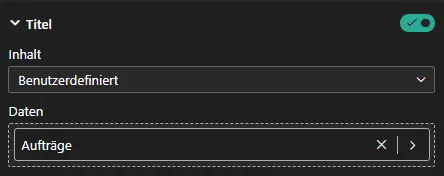 Power BI Menü Datenbeschriftungen - Titel Menü - Inhalt