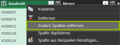 Excel | Power Query | Spalte beibehalten