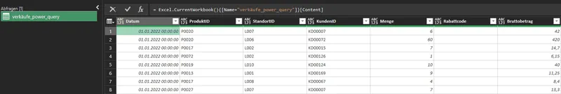 Power Query | Abfrage von Tabelle