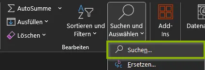Excel | Suchen & Auswählen | Suchen