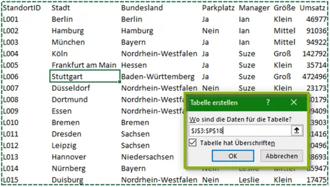 Excel | Intelligente Tabelle erstellen