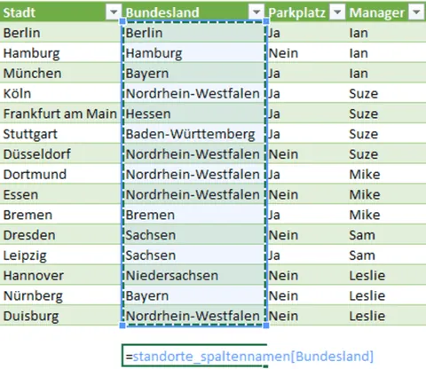 Excel | Intelligente Tabelle | Formel mit Spaltenbezug