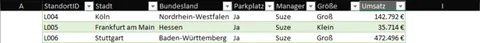 Excel | Intelligente Tabelle | Fixierte Überschriften bei Scrollen