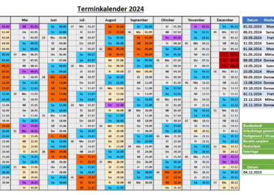 Excel Terminkalender Übersicht