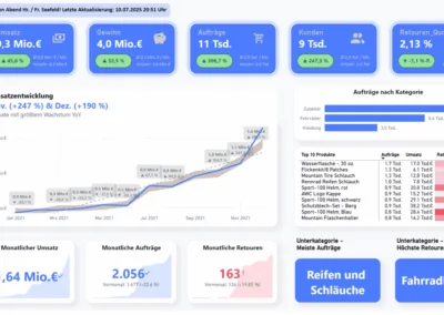 PedalOasis Power BI Dashboard allgemeine Entwicklung / Übersicht